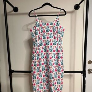 Petite Floral Scoop Neck Sheath Dress